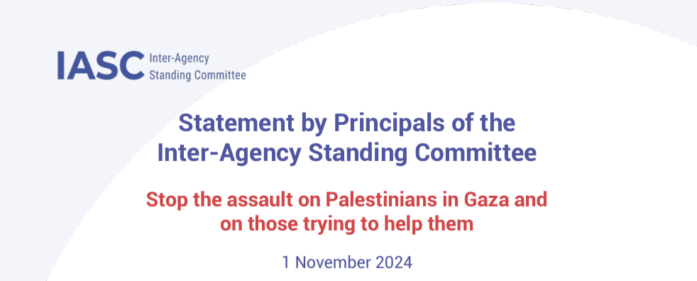 Statement by Principals of the Inter-Agency Standing Committee